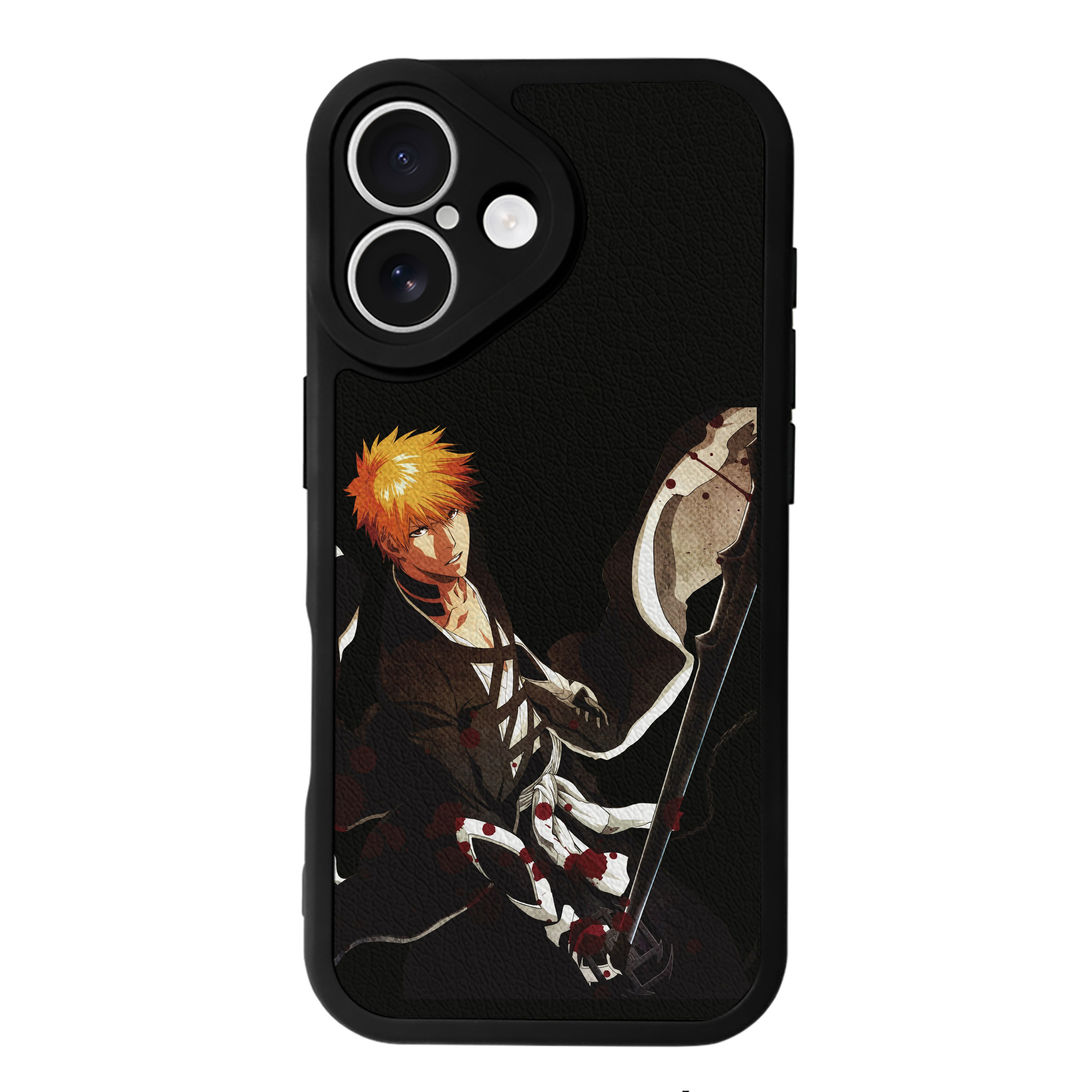 ブリーチ 黒崎一護（くろさき いちご）BLEACH Kurosaki Ichigo 【iPhone 16シリーズ対応】シリコンスマホケース（レザー調） 材質：シリコン